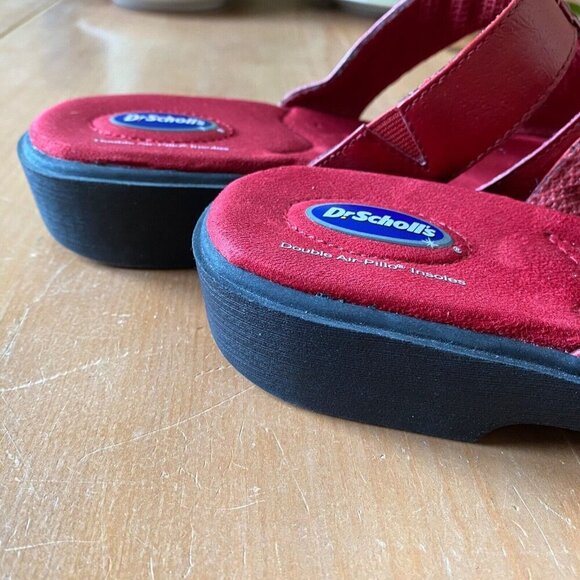 Dr. Scholls Red Leather Slide Sandals Womens Size 8.5 - Picture 7 of 13